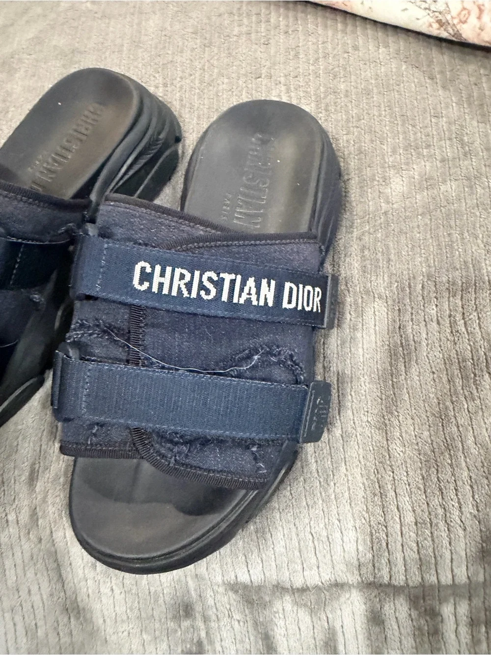 Dior Christian Dior Navy women Double-Strap Slide Sandals